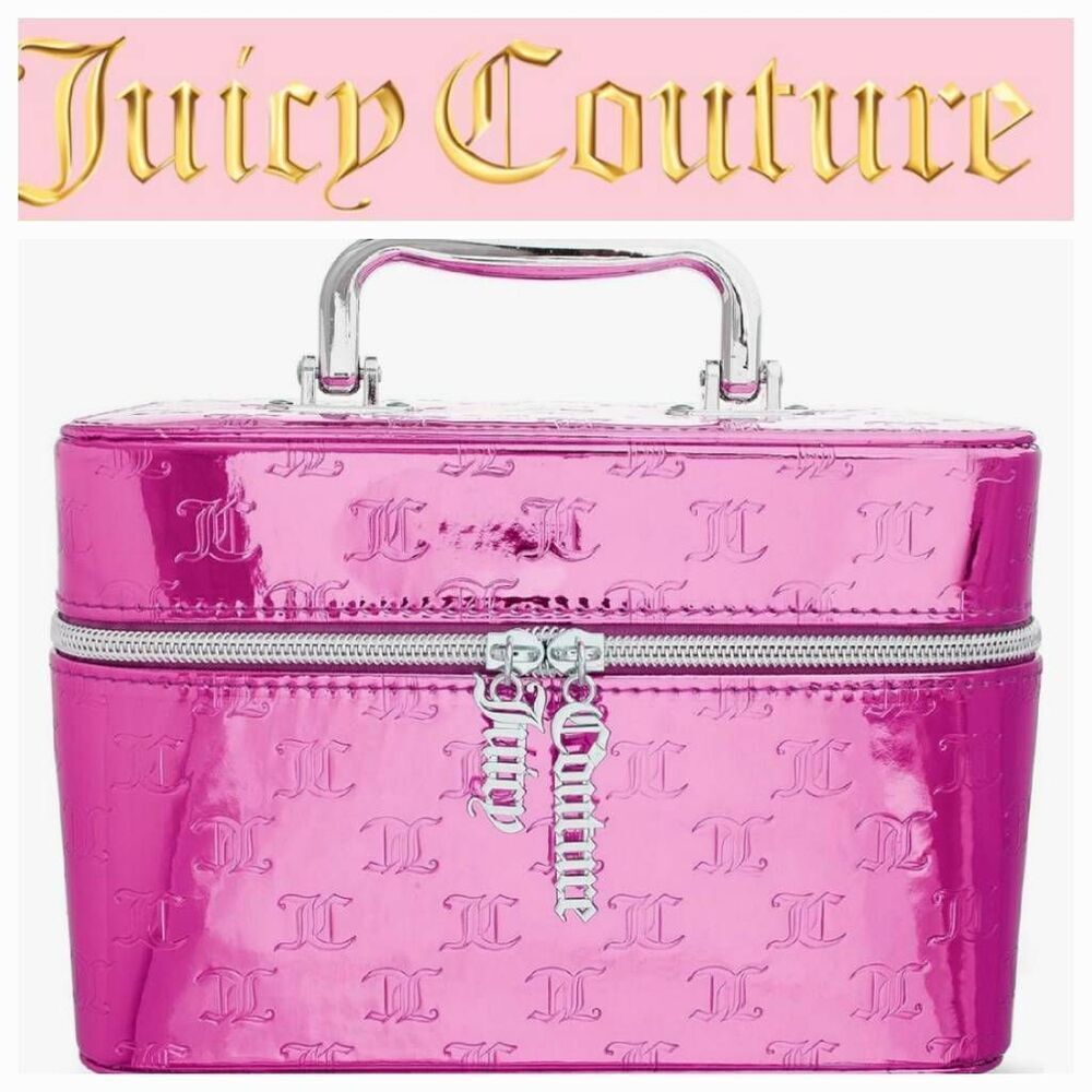 Juicy Couture Iridescent JC Logo Travel Cosmetic Traincase